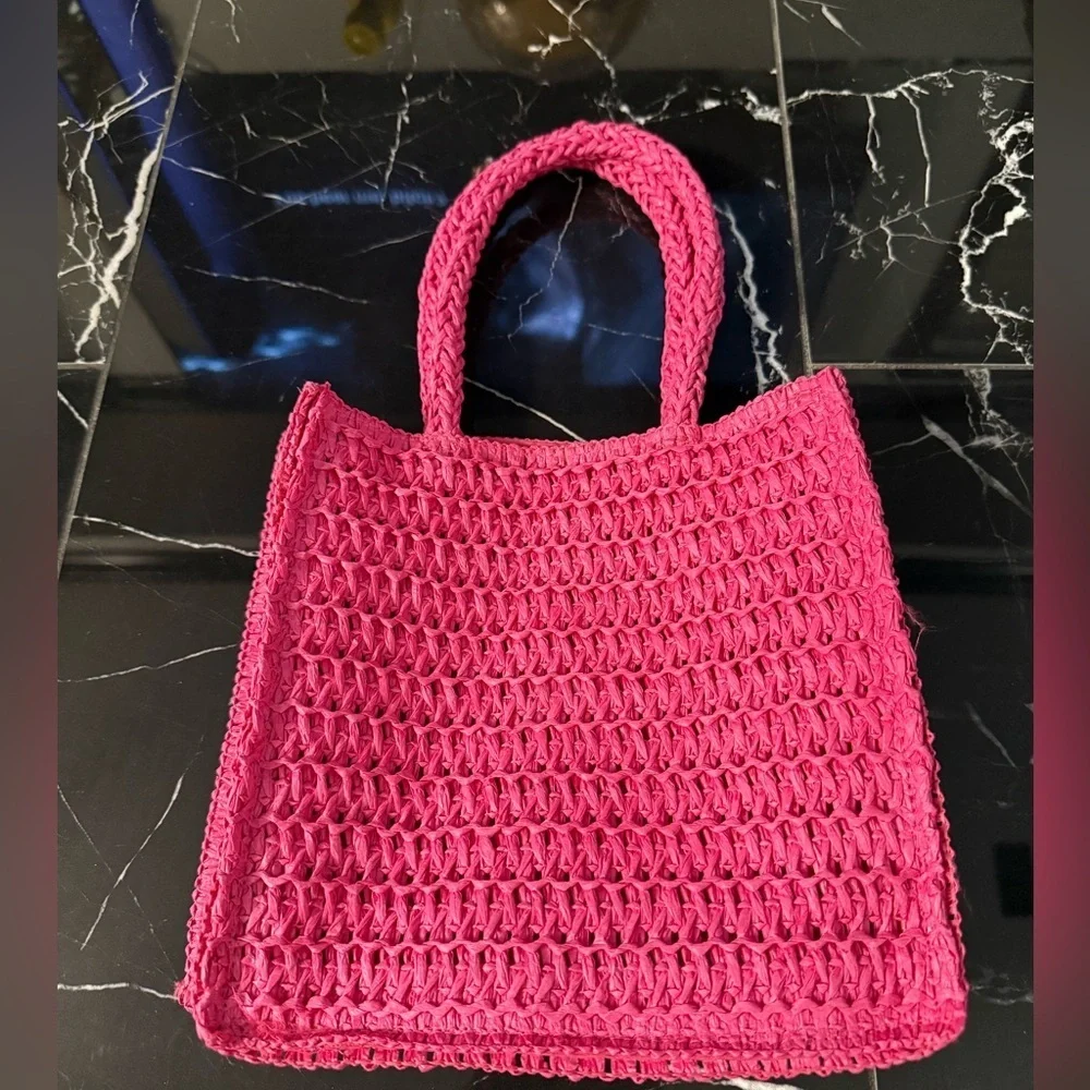 Juicy Couture Pink Woven Tote Bag